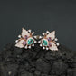 Botanical Spray Stud Earrings with Sculpted Leaf Detailing
