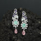 Botanical Hanging Earrings with Scroll and Leaf Arrangement