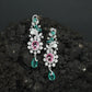 Botanical Hanging Earrings with Scroll and Leaf Arrangement