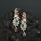 Botanical Hanging Earrings with Scroll and Leaf Arrangement
