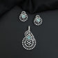 Statement drop pendant set with fan motif construction and matching earrings