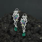 Decorative Floral Hanging Earrings with Cascading Drop Element