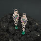 Decorative Floral Hanging Earrings with Cascading Drop Element