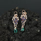 Decorative Floral Hanging Earrings with Cascading Drop Element