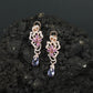 Decorative Floral Hanging Earrings with Cascading Drop Element