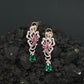 Decorative Floral Hanging Earrings with Cascading Drop Element