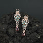Decorative Floral Hanging Earrings with Cascading Drop Element