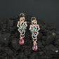 Decorative Floral Hanging Earrings with Cascading Drop Element