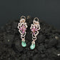 Decorative Floral Hanging Earrings with Cascading Drop Element