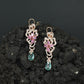 Decorative Floral Hanging Earrings with Cascading Drop Element