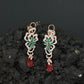 Decorative Floral Hanging Earrings with Cascading Drop Element