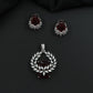Open wreath pendant set with marquise cluster detailing and drop design