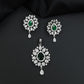 Contemporary pendant set with floral cluster craftsmanship and matching earrings