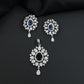 Contemporary pendant set with floral cluster craftsmanship and matching earrings