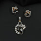 Designer floral pendant set with layered curves and cluster detailing