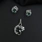 Designer floral pendant set with layered curves and cluster detailing
