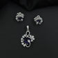 Designer floral pendant set with layered curves and cluster detailing
