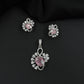 Designer floral pendant set with layered curves and cluster detailing