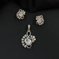 Designer floral pendant set with layered curves and cluster detailing