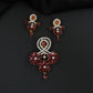 Decorative pendant set with floral craftsmanship and looped centerpiece