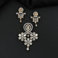 Decorative pendant set with floral craftsmanship and looped centerpiece