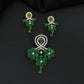 Decorative pendant set with floral craftsmanship and looped centerpiece