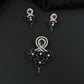 Decorative pendant set with floral craftsmanship and looped centerpiece