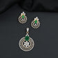Classic circular pendant set with detailed medallion styling