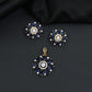 Elegant round pendant set with flower cluster and halo accents