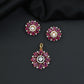 Elegant round pendant set with flower cluster and halo accents