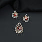 Designer pendant set with botanical patterns and halo accents