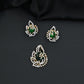 Designer pendant set with botanical patterns and halo accents