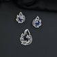 Designer pendant set with botanical patterns and halo accents