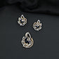 Designer pendant set with botanical patterns and halo accents