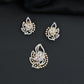 Designer pendant set with botanical patterns and halo accents