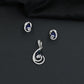 Teardrop halo pendant set with double loop frame detailing