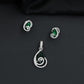 Teardrop halo pendant set with double loop frame detailing
