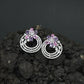 Blossom Ring Stud Earrings with Layered Circular Detailing
