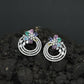 Blossom Ring Stud Earrings with Layered Circular Detailing