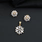 Floral bloom pendant set with marquise petal detailing and matching stud earrings