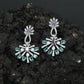 Sunray Pattern Hanging Earrings with Pearl Accent Design