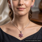 Floral bloom pendant set with marquise petal detailing and matching stud earrings