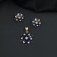 Floral bloom pendant set with marquise petal detailing and matching stud earrings