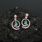 Circular Swirl Rose Gold Hanging Earrings with Open Frame Styling