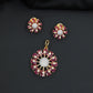 Designer pendant set with circular floral craftsmanship and radiating petal formations