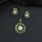 Designer pendant set with circular floral craftsmanship and radiating petal formations