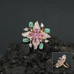 Decorative Floral Finger Ring with Radiating Bloom Pattern