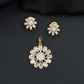 Designer pendant set with circular floral craftsmanship and radiating petal formations