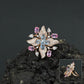 Decorative Floral Finger Ring with Radiating Bloom Pattern