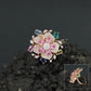 Floral Garden Finger Ring with Ornamental Petal Composition